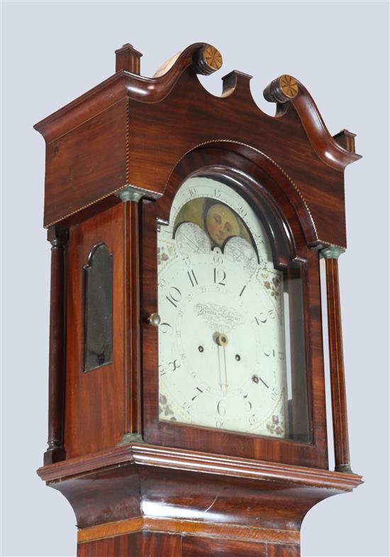 Martin Shreiner of Lancaster. A Federal American mahogany eight day longcase clock, H.9ft